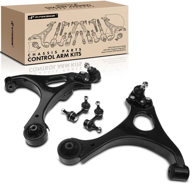 4 Pcs Front Lower Control Arm with Ball Joint Sway Bar Link