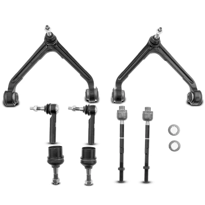 8 Pcs Front Control Arm with Ball Joint Tie Rod End