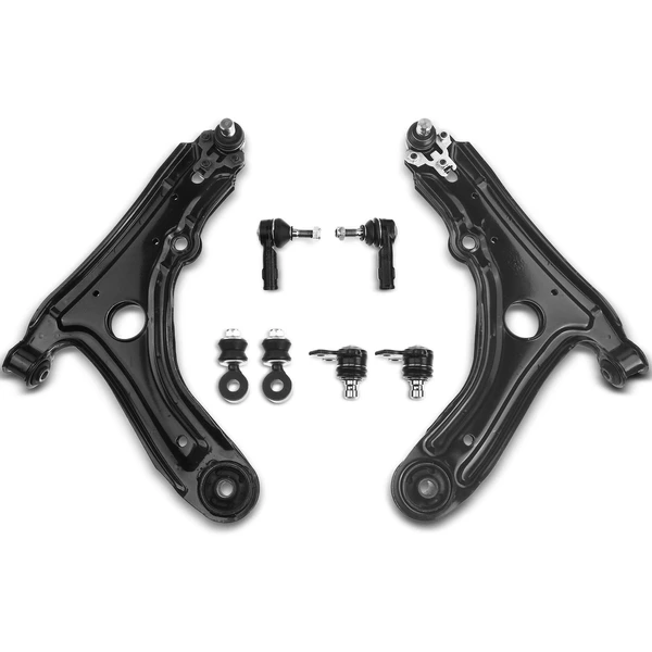 1994-1998 Volkswagen Jetta A Set of 8 Control Arm Ball Joint Sway Bar Link Tie Rod End Kit Front Side A-Premium APCA2624