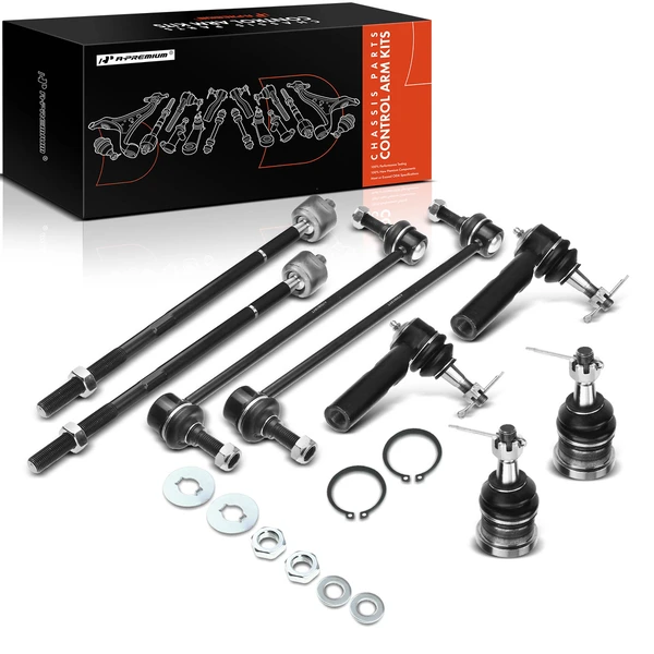 2004-2008 Chrysler Pacifica A Set of 8 Ball Joint Sway Bar Link and Tie Rod End Kit Front Side A-Premium APCA2710
