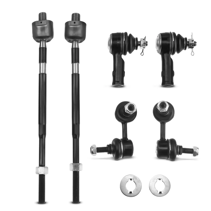 6 Pcs Front Stabilizer Bar Link & Tie Rod End for Mitsubishi Lancer 2003-2006