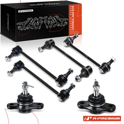 6 Pcs Front & Rear Stabilizer Bar Link with Ball Joint