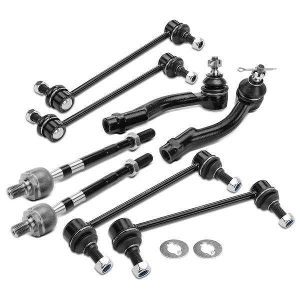 A Set of 8 Sway Bar Link and Tie Rod End Kit Front & Rear A-Premium APCA2737
