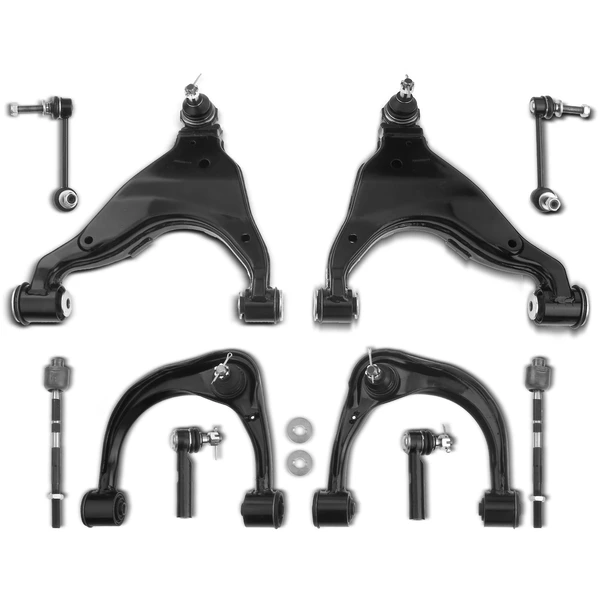 A Set of 10 Control Arm Sway Bar Link and Tie Rod End Kit Front Side A-Premium APCA2788