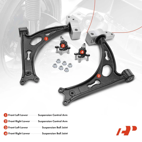 A Set of 4 Control Arm and Ball Joint Kit Front Side A-Premium APCA2782
