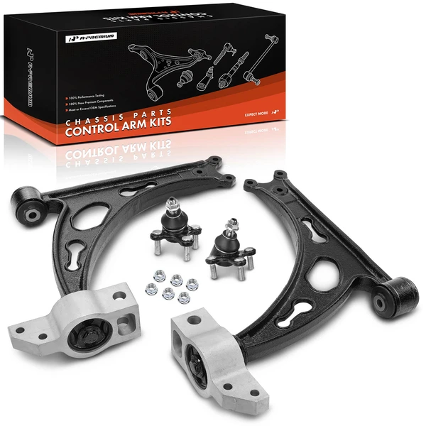 2012-2013 Volkswagen Golf R A Set of 4 Control Arm and Ball Joint Kit Front Side A-Premium APCA2782
