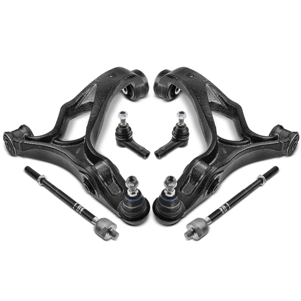 2004-2008 Porsche Cayenne A Set of 6 Control Arm and Tie Rod End Kit Front Lower A-Premium APCA2818
