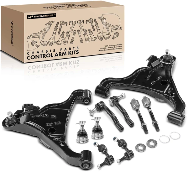 A Set of 10 Control Arm Ball Joint Sway Bar Link Tie Rod End Kit Front Side A-Premium APCA2825