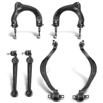 6 Pcs Front Lower & Upper Control Arm with Ball Joint