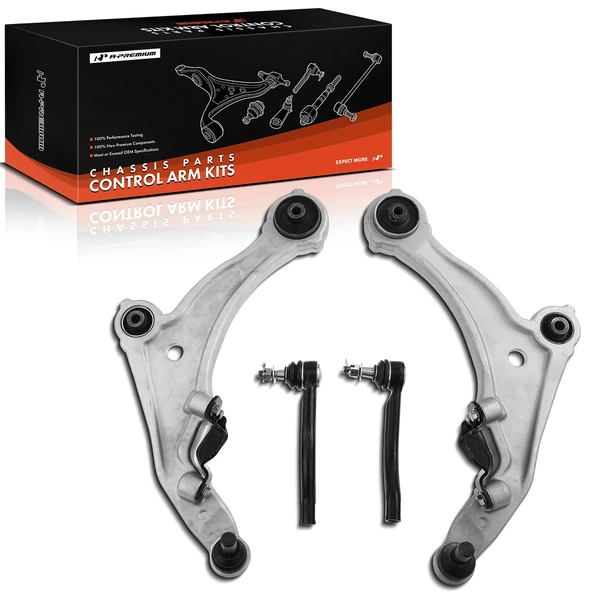 2009-2014 Nissan Maxima A Set of 4 Control Arm and Tie Rod End Kit Front Side A-Premium APCA3150