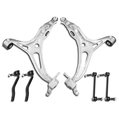 6 Pcs Front Control Arm Sway Bar Link Tie Rod End