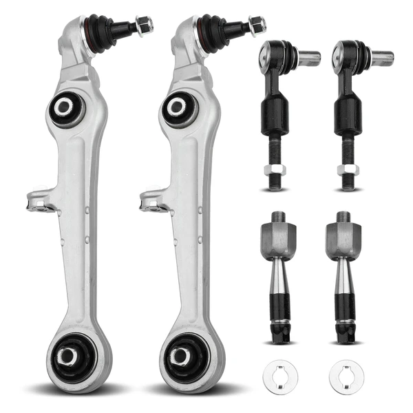 2001-2003 Audi S8 A Set of 6 Control Arm and Tie Rod End Kit Front Side A-Premium APCA3202