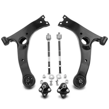 6 Pcs Front Lower Control Arm with Ball Joint Tie Rod End