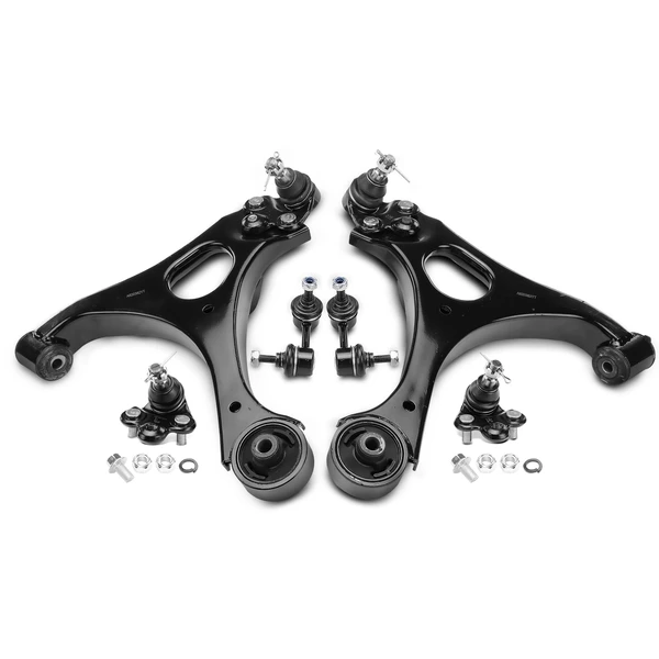 2006-2011 Honda Civic A Set of 6 Control Arm Ball Joint and Sway Bar Link Kit Front Side A-Premium APCA3223