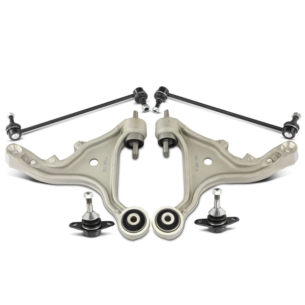 A Set of 6 Control Arm Ball Joint and Sway Bar Link Kit Front Side A-Premium APCA3241