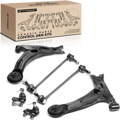 6 Pcs Front Control Arm with Ball Joint Sway Bar Link