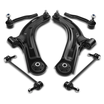 6 Pcs Front Lower Control Arm with Ball Joint & Stabilizer Bar Link