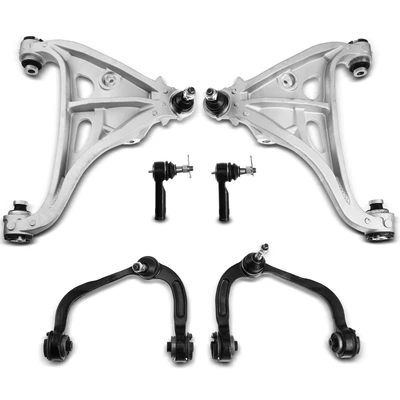 6 Pcs Front Control Arm with Ball Joint Assembly Tie Rod End