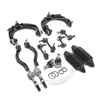 14 Pcs Front & Rear Control Arm Sway Bar Link Tie Rod End