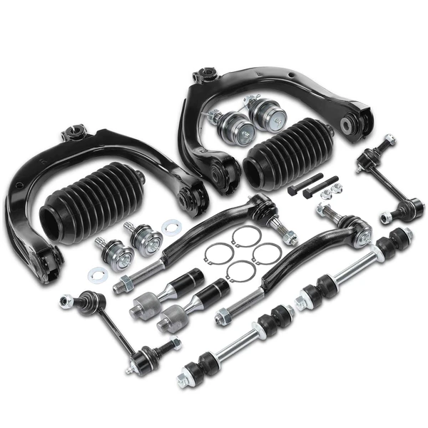 2008-2009 Chevrolet Trailblazer A Set of 16 Control Arm Ball Joint Tie Rod and Sway Bar Link Kit Front & Rear A-Premium APCA3261
