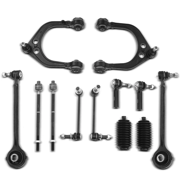 A Set of 12 Control Arm Ball Joint Tie Rod and Sway Bar Link Kit Front Side A-Premium APCA3275