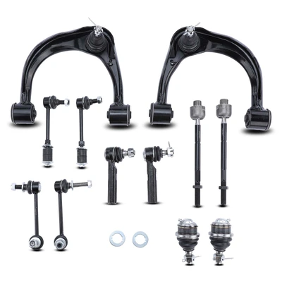 12 Pcs Front & Rear Control Arm with Ball Joint Stabilizer Bar Link