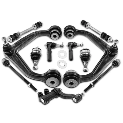 11 Pcs Front Control Arm with Ball Joint Sway Bar Link Tie Rod End
