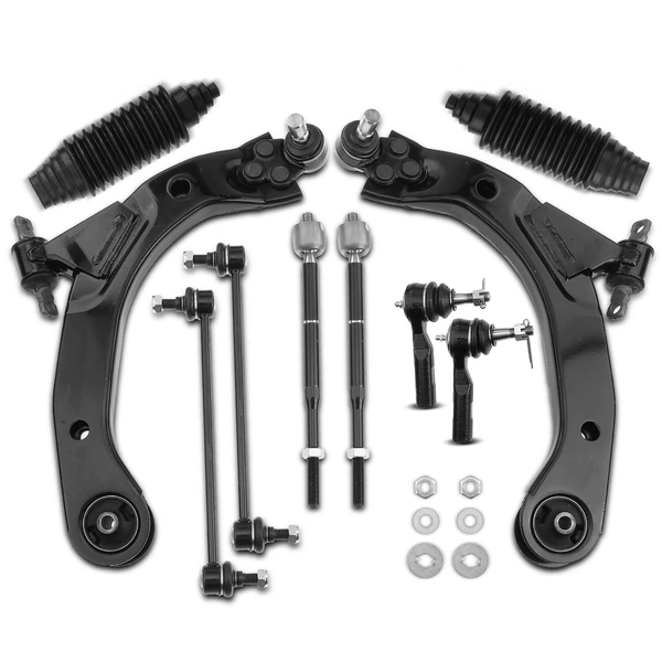 A Set of 10 Control Arm Ball Joint Tie Rod and Sway Bar Link Kit Front Side A-Premium APCA3334