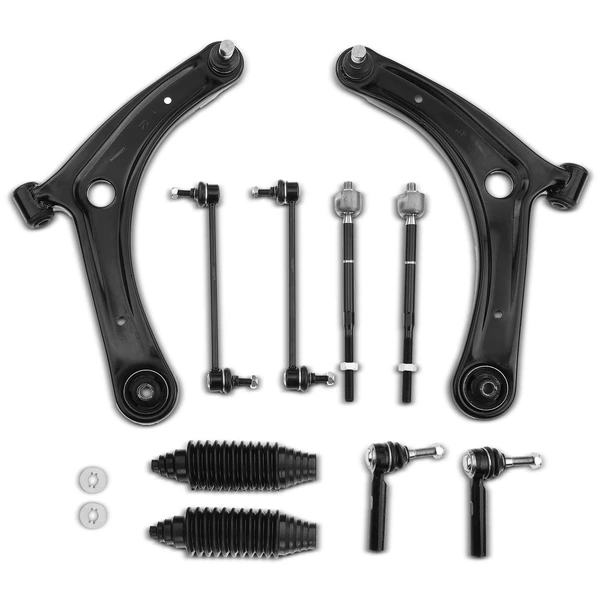 A Set of 10 Control Arm Ball Joint Tie Rod and Sway Bar Link Kit Front Side A-Premium APCA3338