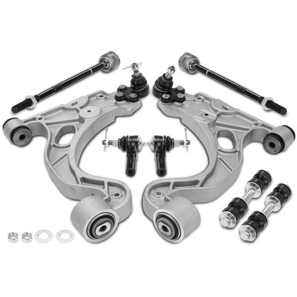 A Set of 8 Control Arm Sway Bar Link and Tie Rod End Kit Front Inner & Outer A-Premium APCA3330