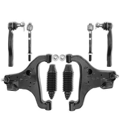 8 Pcs Front Control Arm with Ball Joint Tie Rod End