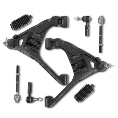 8 Pcs Front Control Arm with Ball Joints Tie Rod End