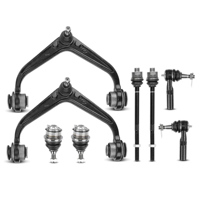 8 Pcs Front Control Arm & Ball Joint & Tie Rod End