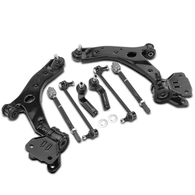 8 Pcs Front Control Arm with Ball Joint Tie Rod End
