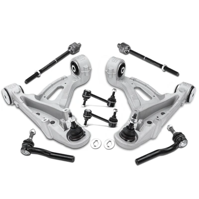 8 Pcs Control Arm with Ball Joint Sway Bar Link Tie Rod End