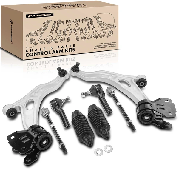 A Set of 8 Control Arm Ball Joint and Tie Rod End Kit Front Side A-Premium APCA3410