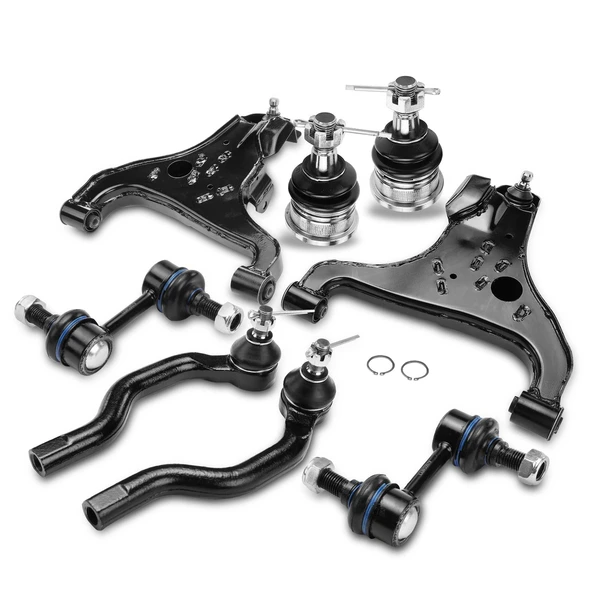 2004-2010 INFINITI QX56 A Set of 8 Control Arm Ball Joint Sway Bar Link Tie Rod End Kit Front Side A-Premium APCA3420