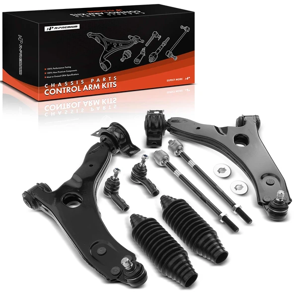 A Set of 8 Control Arm Ball Joint and Tie Rod End Kit Front Side A-Premium APCA3422