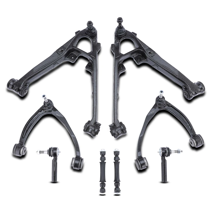 2007-2014 Cadillac Escalade A Set of 8 Control Arm Sway Bar Link and Tie Rod End Kit Front Lower & Upper A-Premium APCA3436