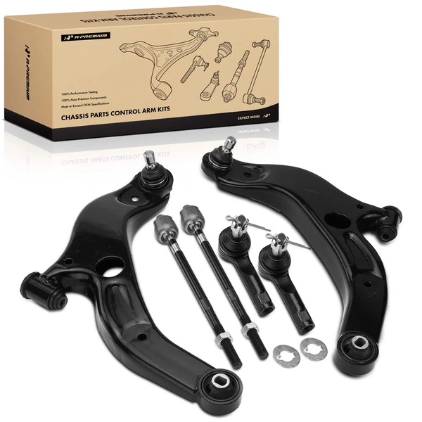 A Set of 6 Control Arm and Tie Rod End Kit Front Side A-Premium APCA3889