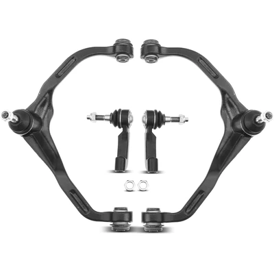 4 Pcs Front Upper Control Arm with Ball Joint Outer Tie Rod End