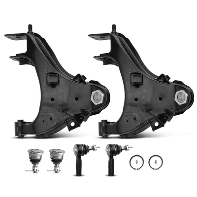 6 Pcs Front Control Arm with Ball Joint & Tie Rod End