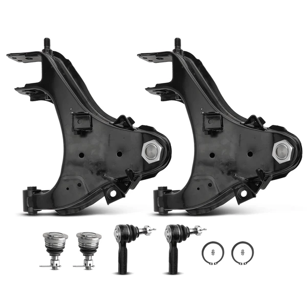 1998-2004 Nissan Frontier A Set of 6 Control Arm Ball Joint and Tie Rod End Kit Front Side A-Premium APCA3902