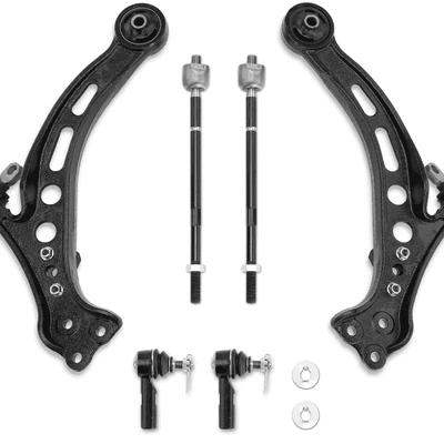 6 Pcs Front Control Arm & Tie Rod End