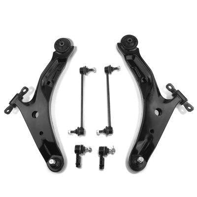 6 Pcs Front Control Arm & Ball Joint Assembly Tie Rod End