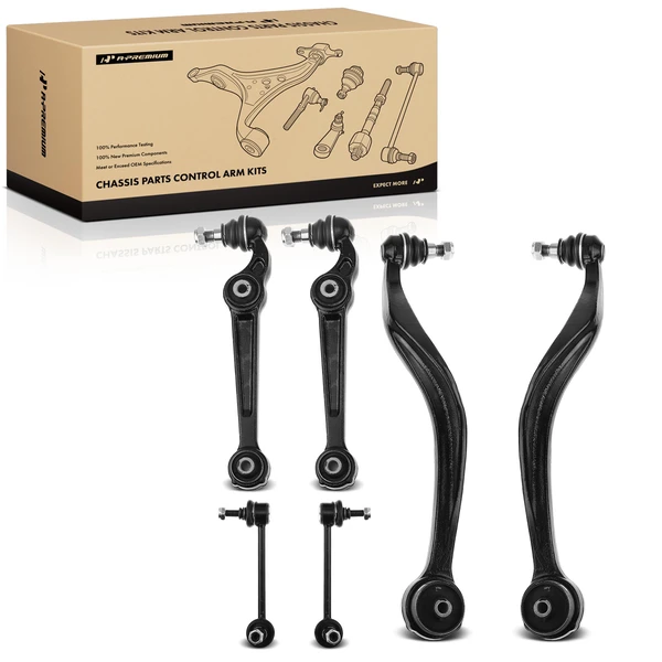 2007-2010 Ford Fusion A Set of 6 Control Arm and Sway Bar Link Kit Front Side A-Premium APCA3916