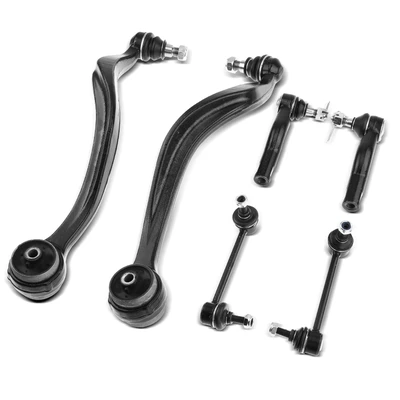 6 Pcs Front Control Arm Sway Bar Link Tie Rod End