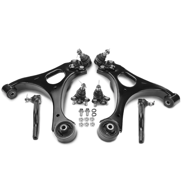 2006-2011 Honda Civic A Set of 6 Control Arm Ball Joint and Tie Rod End Kit Front Side A-Premium APCA3912