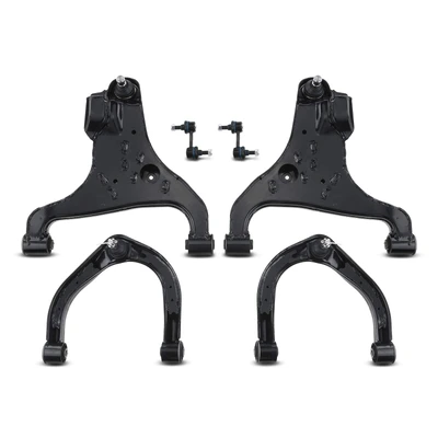 6 Pcs Front Lower & Upper Control Arm with Ball Joint