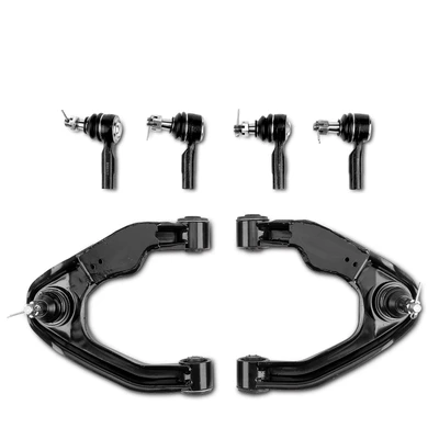 6 Pcs Front Upper Control Arm with Ball Joint Tie Rod End